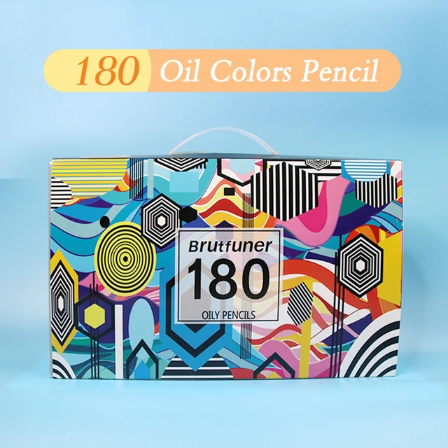 Brutfuner 12/48/120/160/260 Professional Oil Colored Pencils Wood Watercolor Pencils Drawing Pencil Set For School Art Supplies 180 Oil Colors