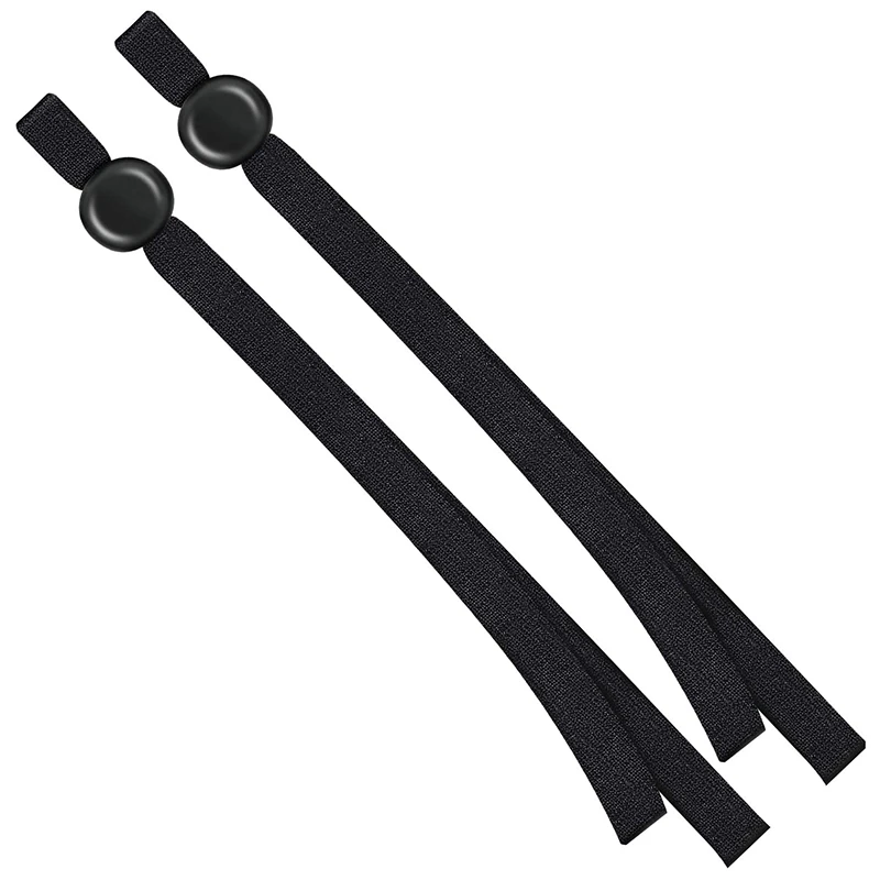 

150 Pieces Flat Elastic Cord Bands with Adjustable Buckle Stretchy Sewing Ear Loop Anti-Slip Ear Straps for DIY (Black)