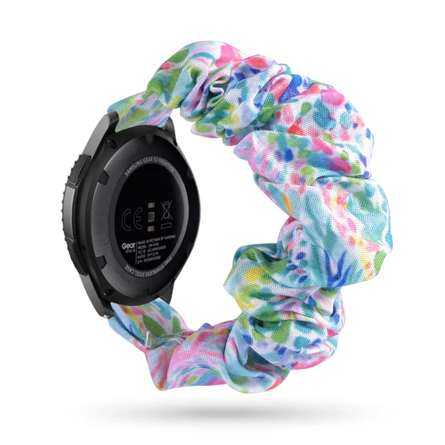 Scrunchies Elastic Watch band 20mm 22mm For samsung galaxy watch 3 41mm 45mm For huawei watch GT2 Pro bracelet For Amazfit Bip flower