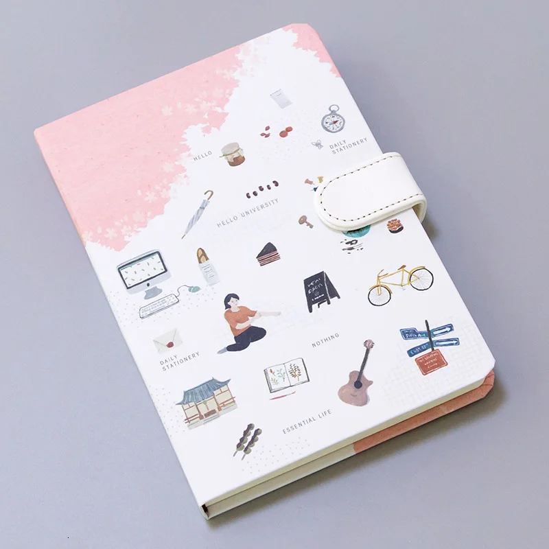 Заметки для путешествий блокнот иллюстрация цветная страница Дневник Книга сетка время записная книжка - Цвет: Розовый