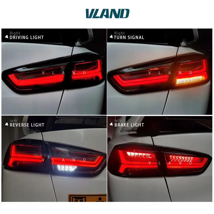 Задний светодиодный светильник Vland Audi Style для Mitsubishi Lancer задний фонарь Ex 2008 2017