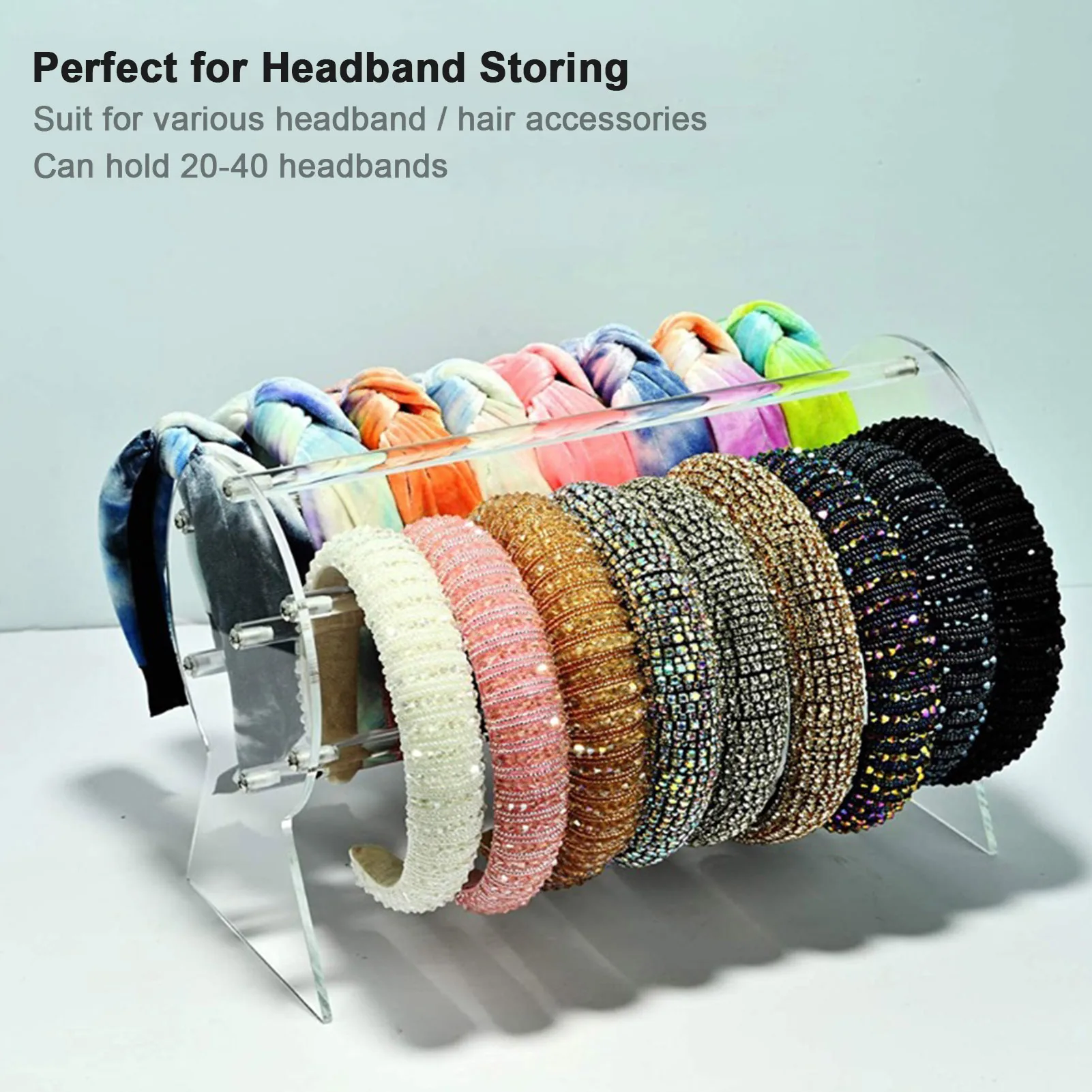 Headband Holder Clear Hair Accessory Storage Stand Acrylic Jewelry