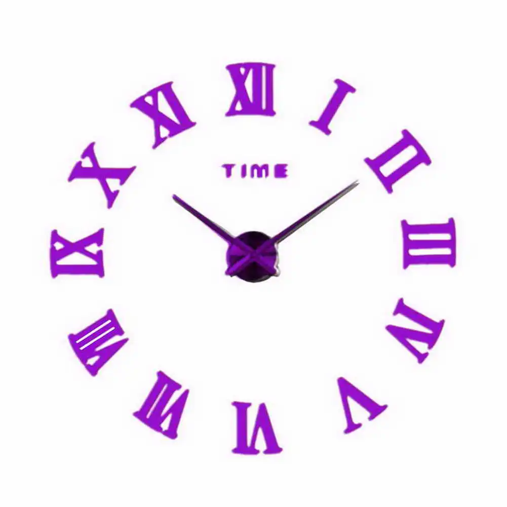 purple Стильный минималистский гостиной DIY цифровые большие часы украшение дома TB распродажа - Цвет: purple