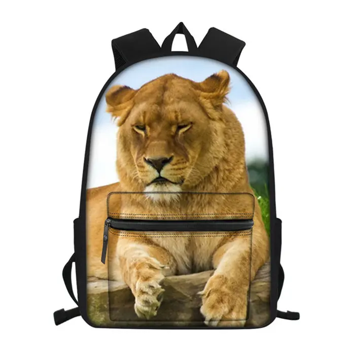 Бежевый Fashion Animal Lion Pattern Women Men Multifunctional Backpack School Bagpack Mochila Escolar Custom Your Style Drop Shipping - Цвет: Бежевый