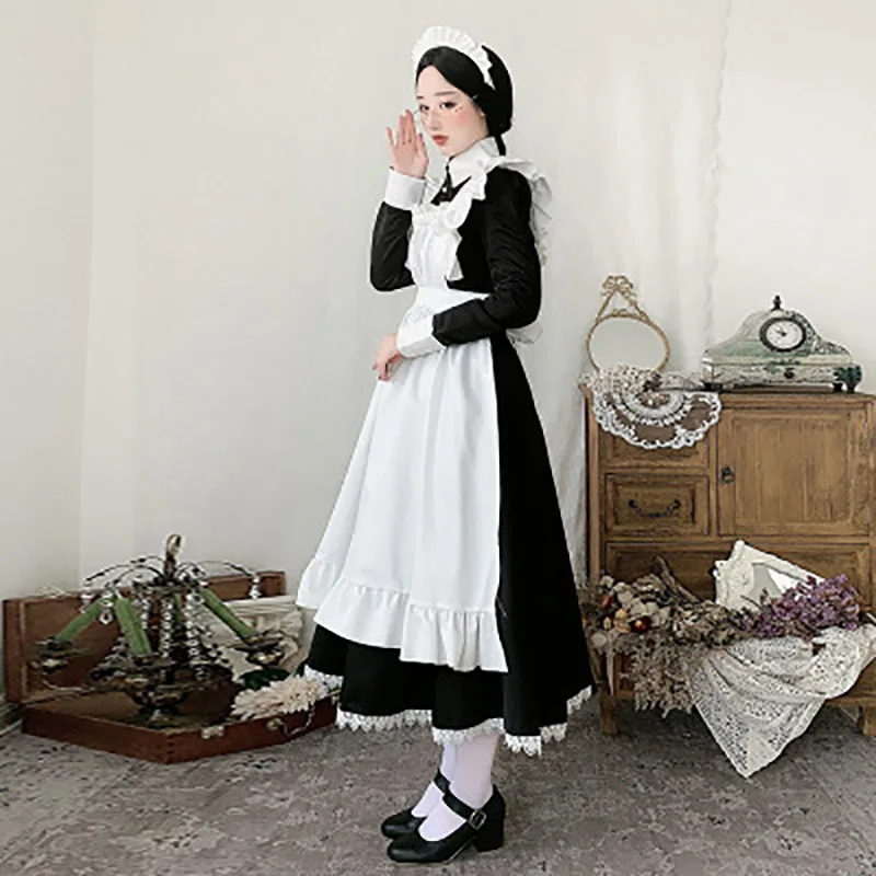 Women Maid Outfit Anime Long Dress 