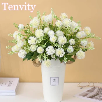 

Artificial Flowers White Plastic Dandelion Plant High Quality Fake Flower Ball Bouquet Wedding Home Decoration Christmas Wreath