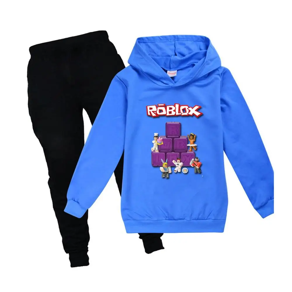 Спортивный костюм ROBLOX для мальчиков и девочек толстовка с капюшоном из чистого