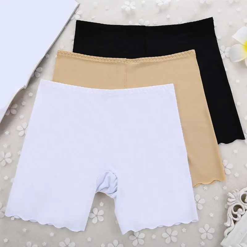 

Women Seamless Ice Silk Panties High Waist Stretch Solid Safety Underwear Comfortable Underwears Pure Color Briefs #5