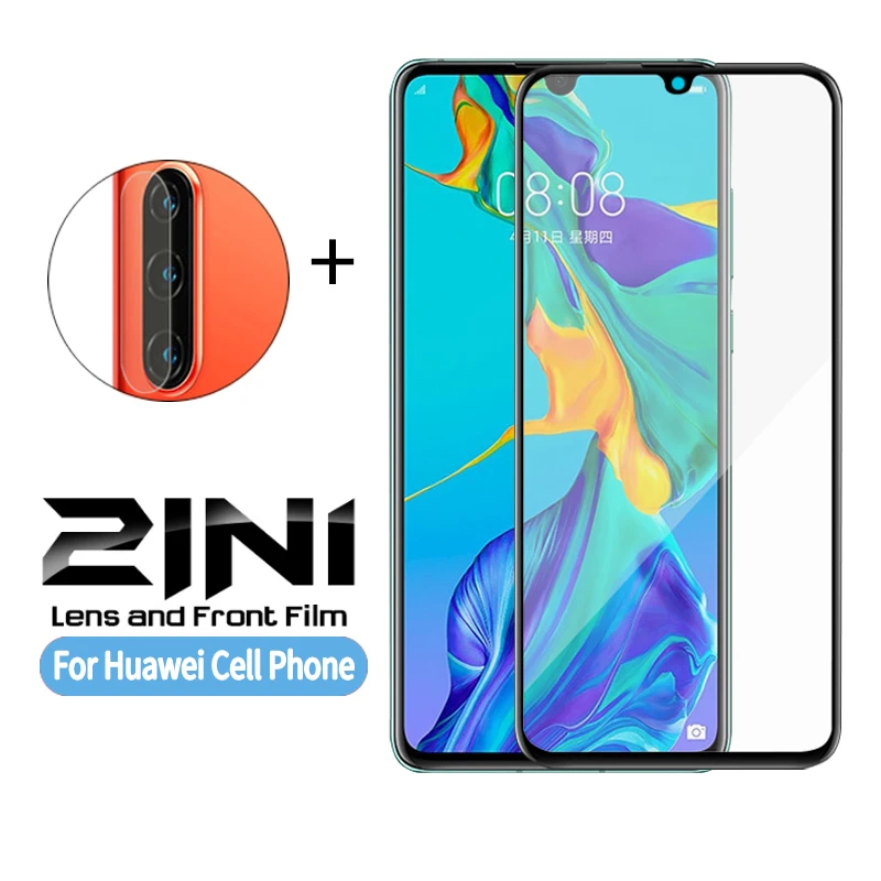 2 в 1 закаленное стекло для Huawei Honor 10 10i 20 P10 P20 P30 Pro Plus Lite Pro|Защитные стёкла и плёнки| |