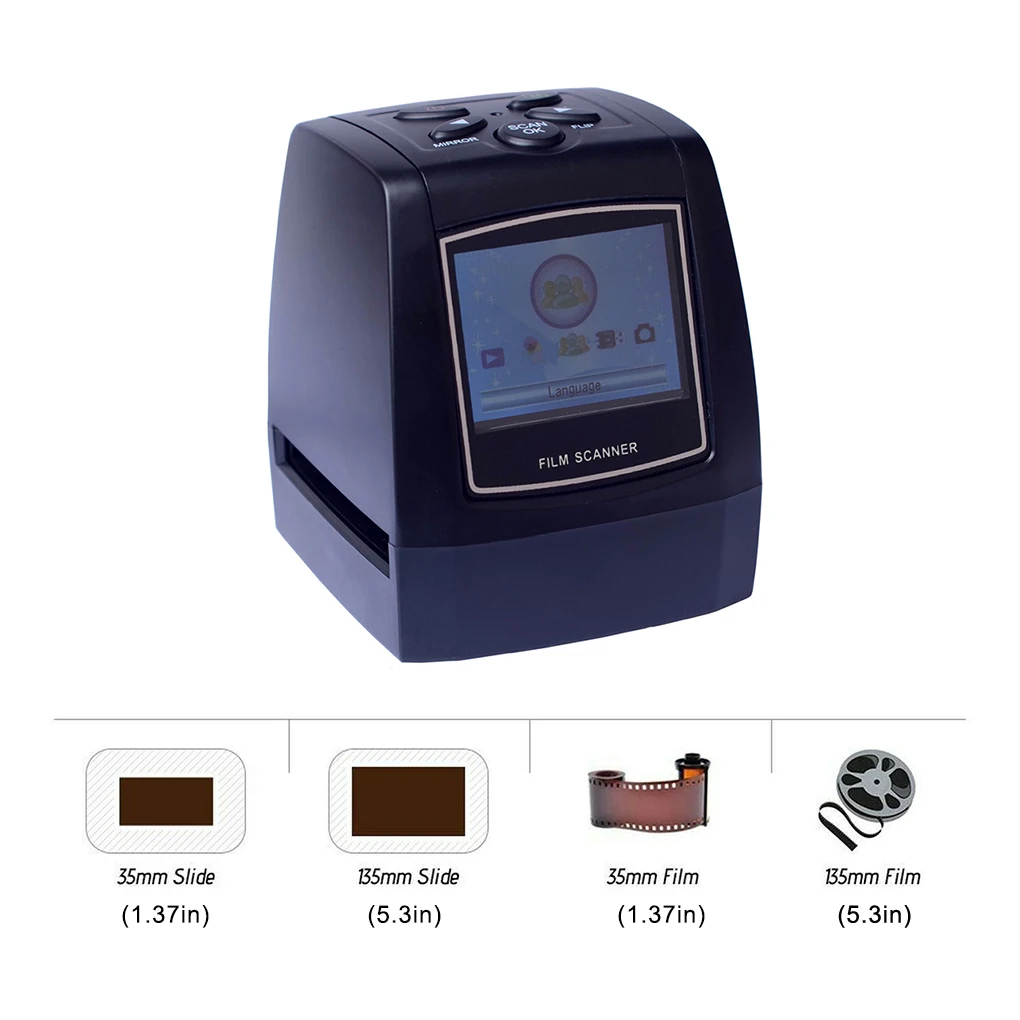 14MP/22MP 110 135 126KPK Super 8MM Negative Photo Scanner 35mm 2.4"LCD Slide Film Scanner Digital Film Converter High Resolution negative film scanner