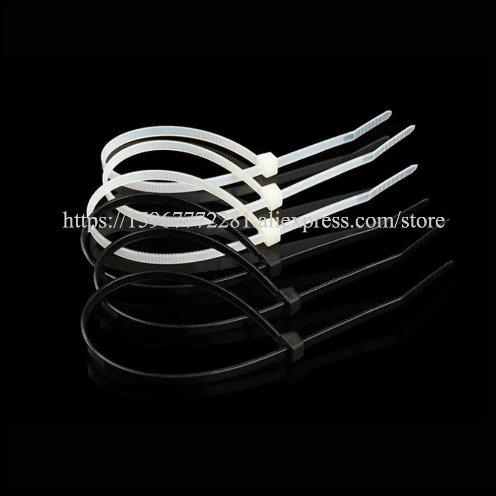 1000PCS White Nylon Cable Wire Zip Ties Self-locking Nylon Tie  With 3*120m~# Yw 