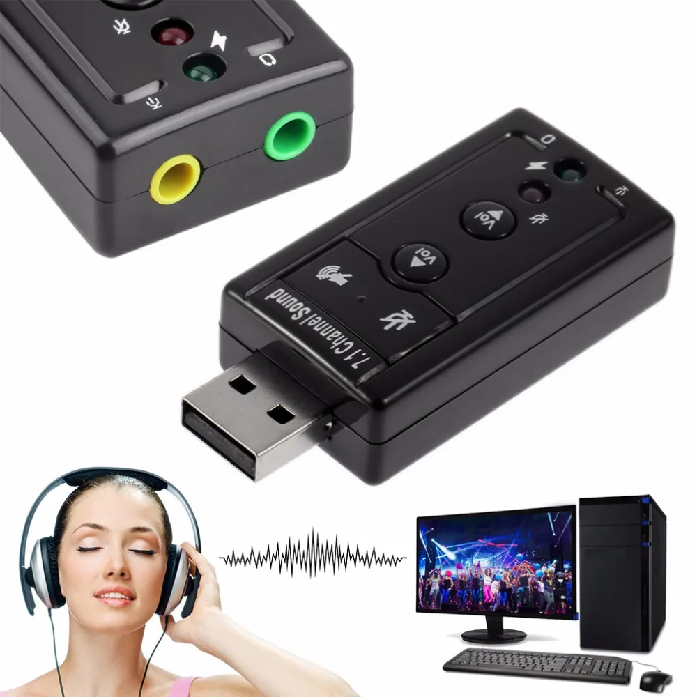 High Quality Mini USB 2.0 3D  External 7.1 Channel  Virtual 12Mbps  Audio Sound Card Adapter