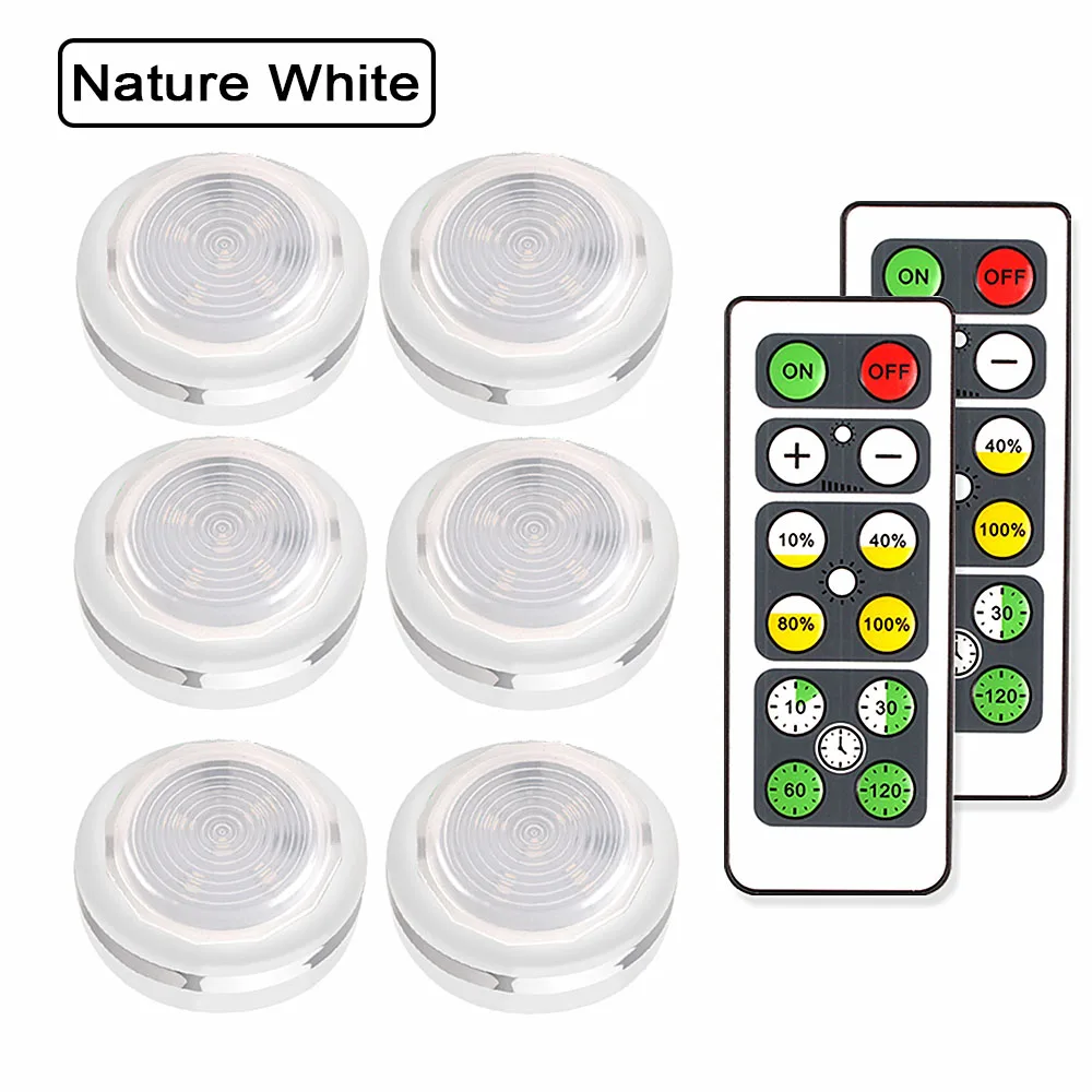 6 Lamp 2 Remote Светодиодный ночник с регулируемой яркостью и батареей для малышей/детей, Ночной светильник с регулируемым переключателем, светильник для коридора, спальни, шкафа, светильник ночник для дома датчик движения детский led - Испускаемый цвет: 6 Lamp 2 Remote