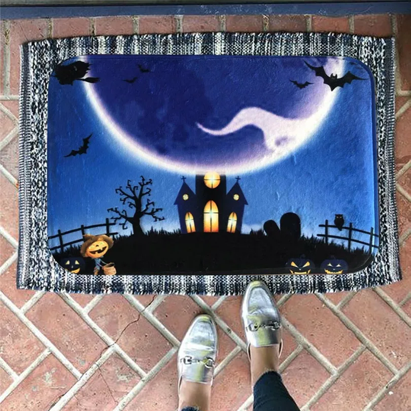 40x60 см Хэллоуин полиэстер Печатный ковер кухня дверной проем ванная комната пол коврик, напольный ковер Тыква Печать ковер tapetes#4AU14