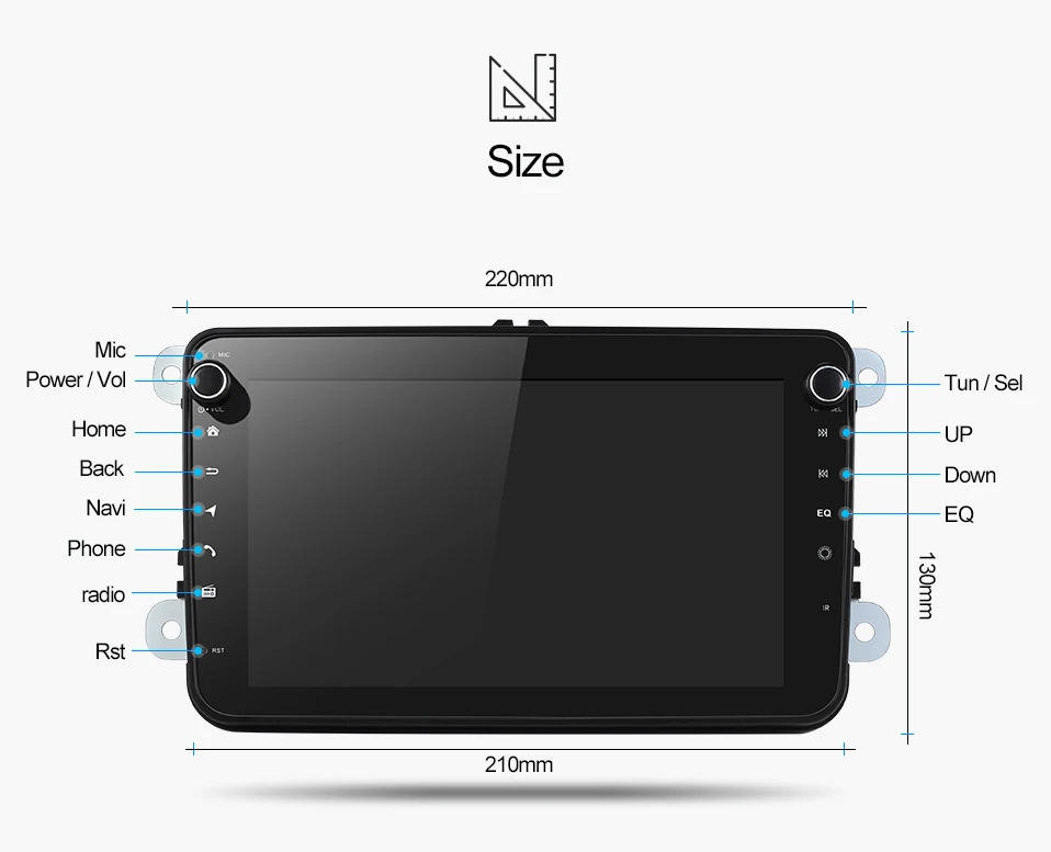 Flash Deal Uniway 8" 2 din android 8.1 car dvd for vw passat b6 b7 golf 5 6 tiguan polo octavia rapid fabia multimedia navigation player 17