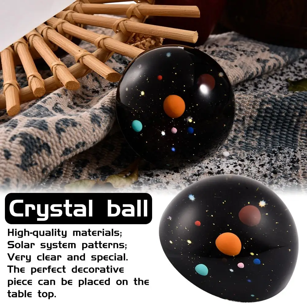 

Glass Crystal Ball Solar System Crystal Hemisphere Desktop Counter Decoration