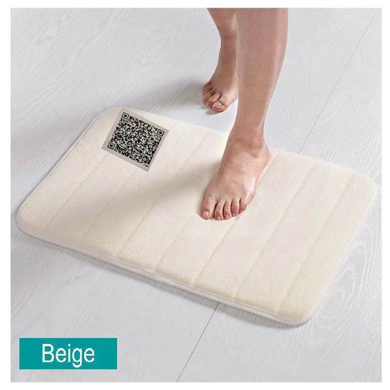 Memory Foam Нескользящие коврики для ванной коврик в горизонтальную полоску для ванной комнаты водопоглощение для кухонной двери пол ковер, мастер ванная комната - Цвет: Светло-желтый