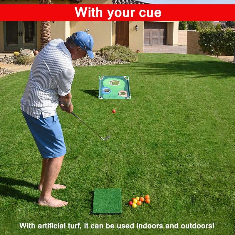 Golfe dobrável chipping net cornhole jogo conjunto