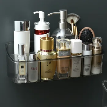 

Desktop Make Up Case Organize Makeup Storage Rack Holder Bathroom Toiletries Shelf Wall Hanging Cosmetic Storage Organizer Boxes