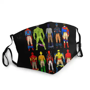 

Superhero Butts Non-Disposable Face Mask Captain America Spider Iron Man Dust Protection Mask Respirator Muffle