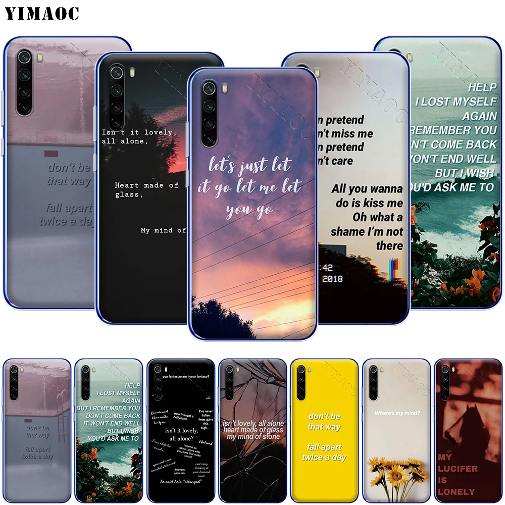 YIMAOC лирика Billie Eilish эстетический чехол для телефона Xiaomi Redmi Note 8 8A 7 6 5 5A Pro 4X 4A Prime Plus |