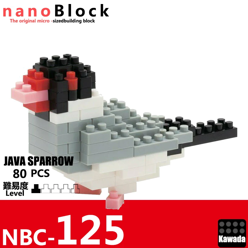 Новые Строительные блоки Nanoblock Java Sparrow NBC 125 80 шт. микроразмера обучающие игрушки