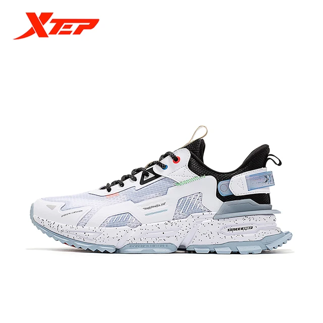 Xtep Men's Summer Casual Shoes Low-Top Mesh Breathable Sports Shoes Non-Slip Wear-Resistant Basketball Shoes 879219320528 white black