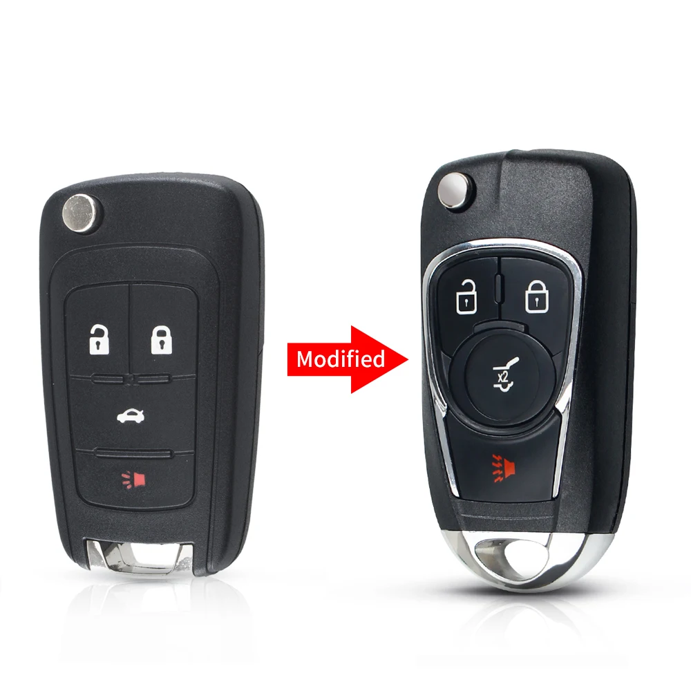 KEYYOU флип дистанционный ключ для автомобиля в виде ракушки чехол для Chevrolet Cruze 2012 Malibu Aveo складной ключ для Ipad 2/3/4/5 кнопки HU100 лезвие - Цвет: Modified Key 3