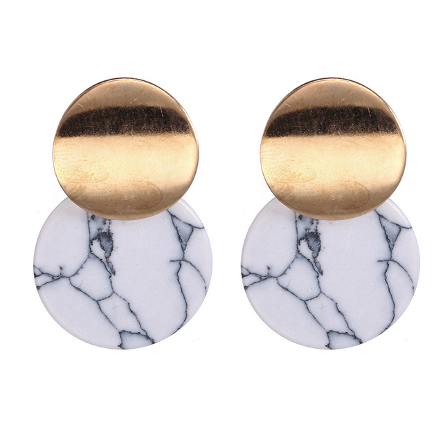 Statement Black Acrylic Drop Earrings for Women 2019 Fashion Jewelry Vintage Geometric Gold Asymmetric Earring