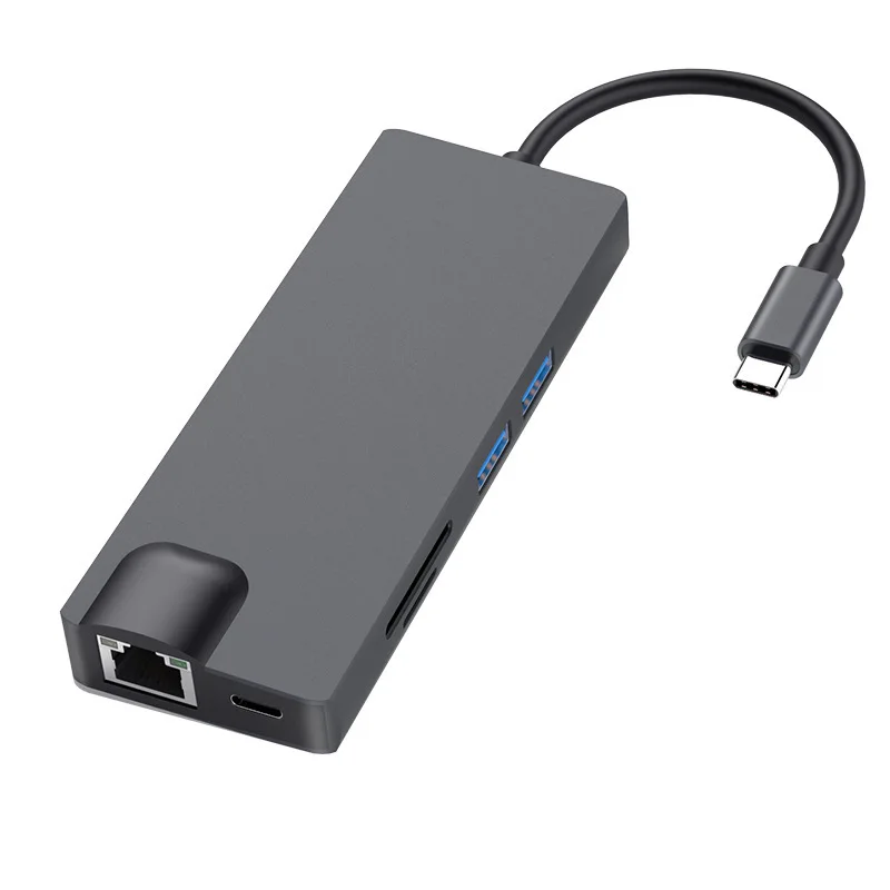 Док-станция типа C к HDMI 4K с поддержкой 1000 м RJ45 USB3.0 VGA с SD TF кард-ридером usb-хаб для Macbook Matebook ASUS acer
