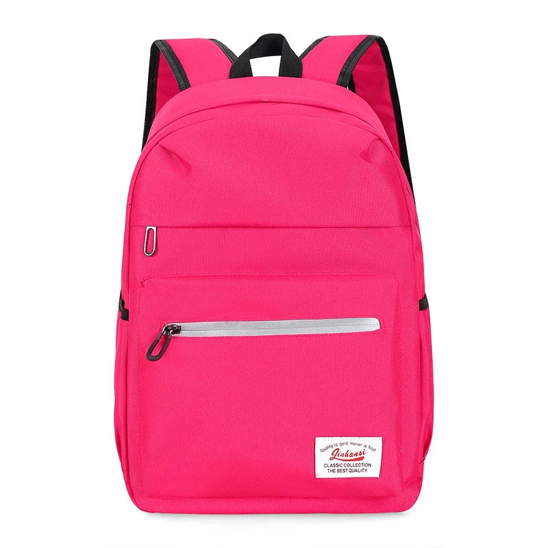 Новые женские холщовые рюкзаки, модные черные дорожные сумки через плечо, разноцветные повседневные Мягкие рюкзаки, дизайнерские сумки на молнии - Цвет: Ярко-розовый