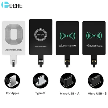 

Wireless Charger Receiver For iPhone 7 6 6s Plus 5s 5 SE Qi Charging Adapter USB Micro Type C for Samsung Galaxy J7 J3 J6 S5 A50