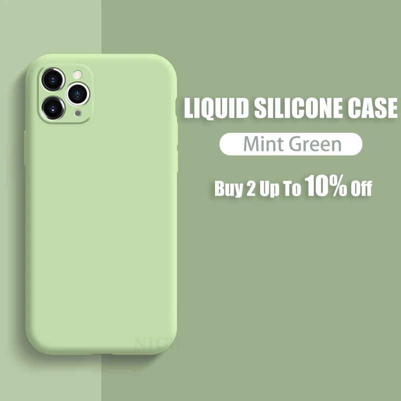 for iPhone 11 Pro Max Case Liquid Silicone Luxury 360 Full Body Protection Shockproof Cover Coque | Мобильные телефоны и