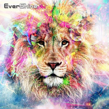 

EverShine 5D Diamond Painting Full Square Animals Cross Stitch Diamond Embroidery Lion Picture Of Rhinestones Wall Decor