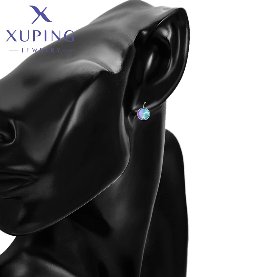 Elegant 12mm Round Stone Women Girls Hook Crystal Earring Exquisite Gift Party A00622051