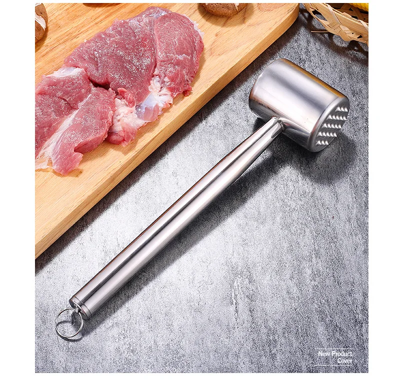 Stainless steel meat hammer steak pork chops loose meat hammer 304 stainless steel household kitchen supplies meat hammer