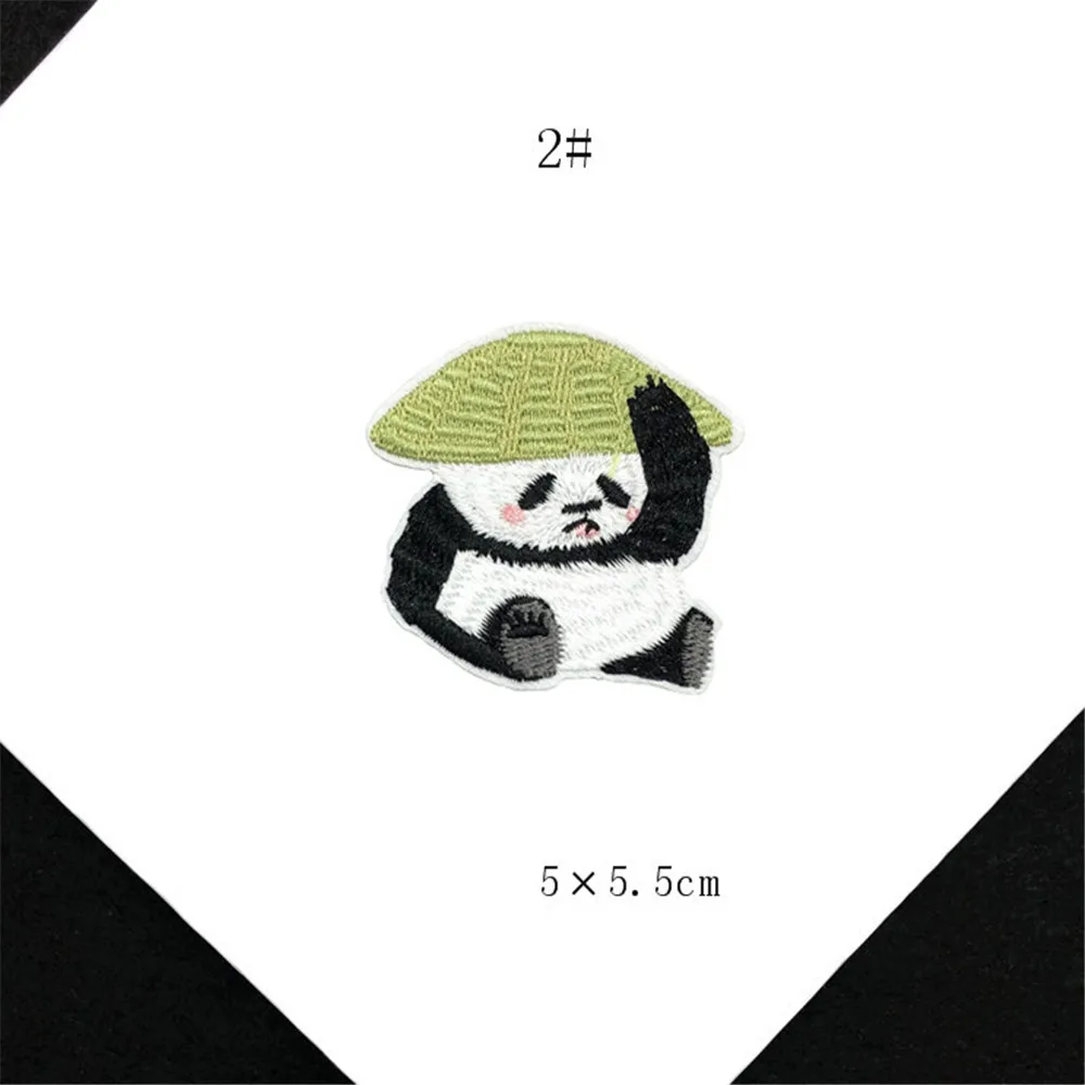 Maxsin 10 개/몫 자수 동물 스티커 아이언 청바지 의류 귀여운 작은 팬더 패치 의류 Applique DIY 액세서리