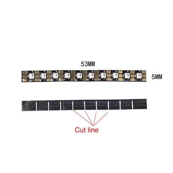 

WS2812 Flexible Light Strip Soft Circuit Board 100mm for F3 F4 F7 Flight Control FPV Racing Drone Tinywhoop Cinewhoop Parts