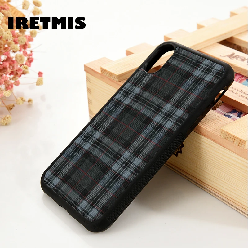 

Iretmis 5 5S SE 6 6S Soft TPU phone case cover for iPhone 7 8 plus X Xs 11 Pro Max XR Silver pride tartan Gaelic skirt scottish