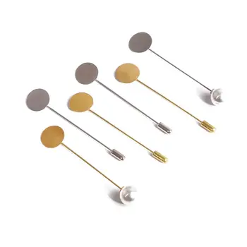 

10 Pcs Gold Sliver Plated Simulated Pearl Alloy Copper Long Brooch Pin For DIY Brooches Lapel Dress Jewelry Parts Accessories