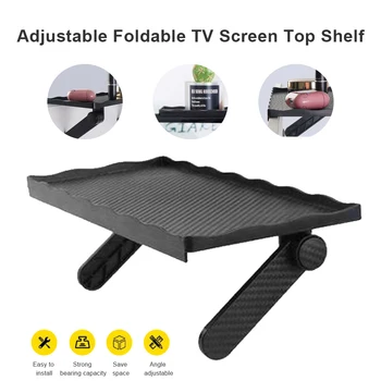 

Adjustable TV Screen Top Shelf Display Rack Organizer Storage Rack Holder for Computer Desktop Stand Monitor Mount Home Storage