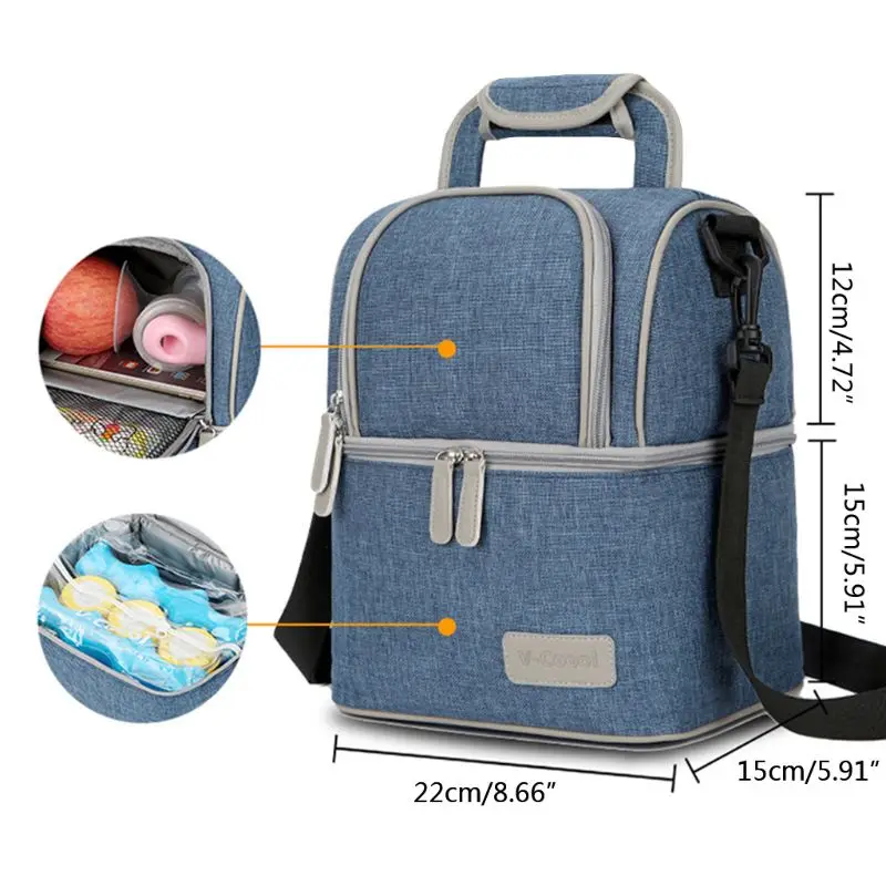 Fashion Women Backpack Multifunction Picnic Bag Double Bottle Storage Pack