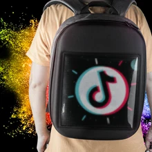 Дизайн умный светодиодный рекламный дисплей доска динамический текст рюкзак сумка на плечо, подарок для мальчиков и девочек, черная полноцветная реклама