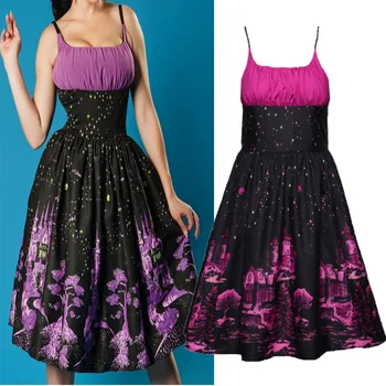 

clothing OWLPRINCESS 2020 Summer plus Size Vintage Printing Slip Dress