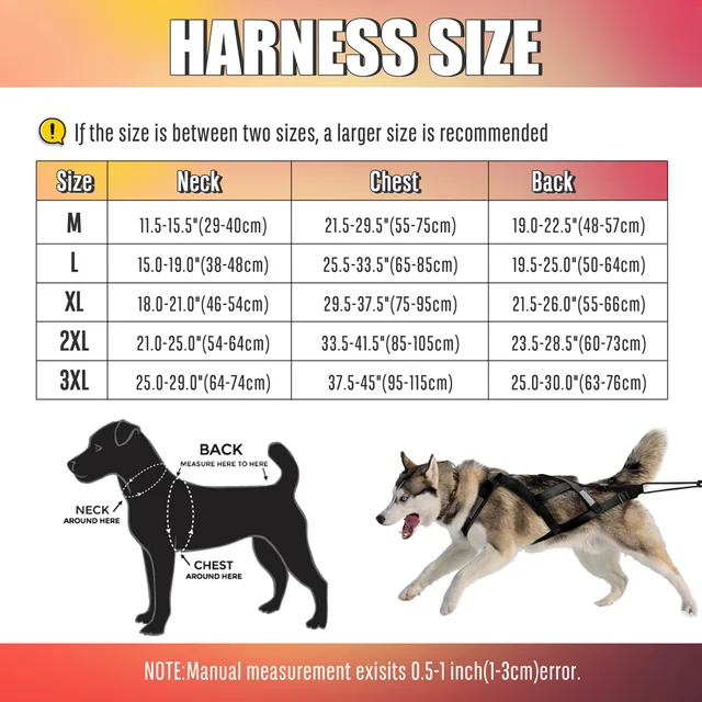Waterproof Dog Sledding Harness Reflective Pet Sledding Skijoring Harness Big Large Dogs Weight Pulling Vest For Pet Training 6