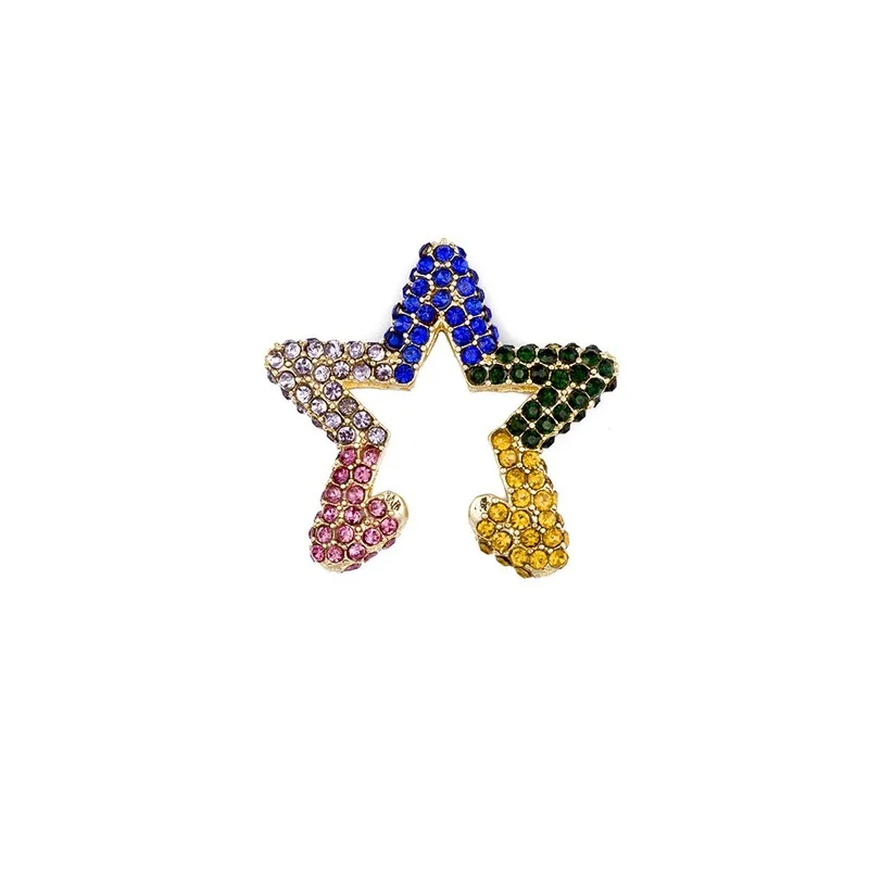 

Dropshopping European American Earrings Single Rainbow Star Ear Bone Clip Trendy Ear Clip No Pierced Earring Female
