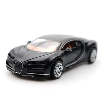 

1:36 Diecast Doors-open Toy Car Bugatti Supercar High Simulation Alloy Diecast Car Model Pull Back Collection For Children Gifts
