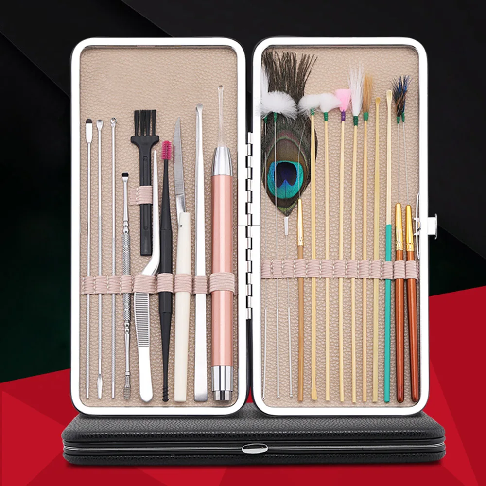 23PCS Ear Wax Removal Tool Kit Ear Pick Set Earwax Remover Spoon Ear Cleaning Care Tools with LED Light for Adult Ear Care 6