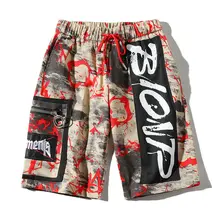Повседневные летние мужские шорты, новая уличная одежда с принтом, мужские шорты, камуфляжные Бермуды, пляжные мужские шорты, Homme