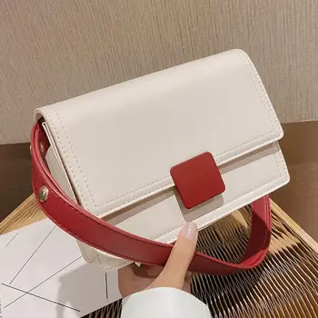 

Contrast color Leather Crossbody Bags For Women 2020 Travel Handbag Fashion Simple Shoulder Messenger Bag Ladies Cross Body Bag